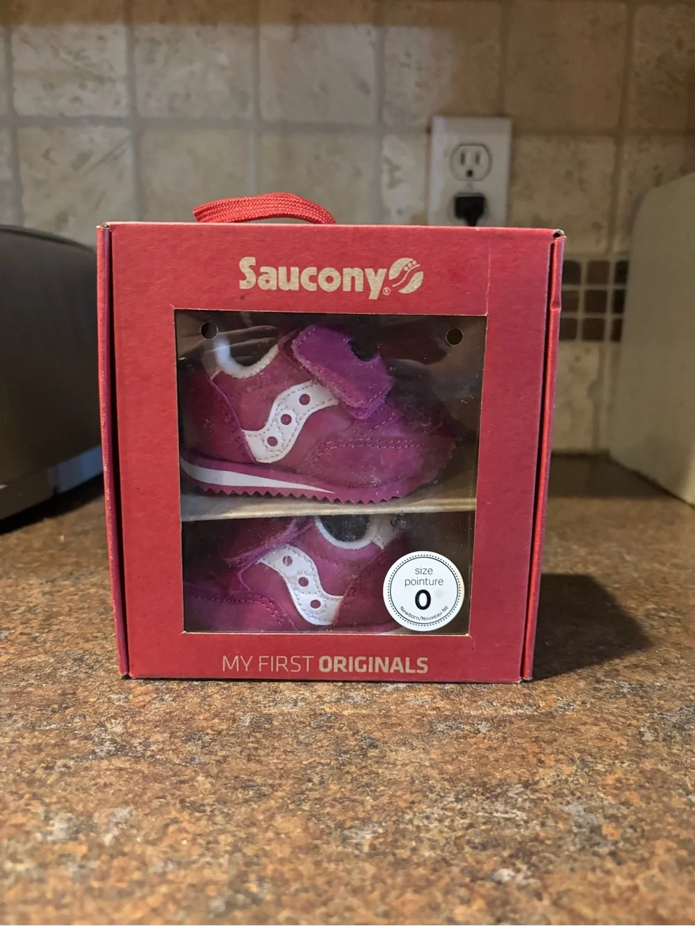 Saucony Baby Walker Shoes in Magenta and White